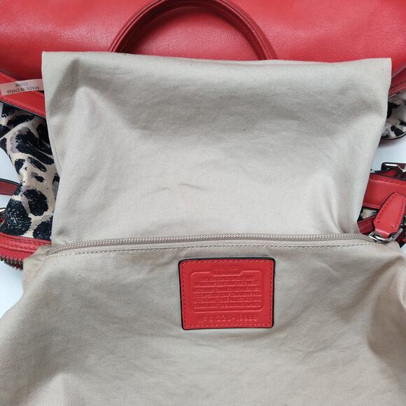 Coach Rory Multicolor Ocelot Cheetah Canvas Leather Trim Satchel Shoulder Bag - Picture 15 of 16